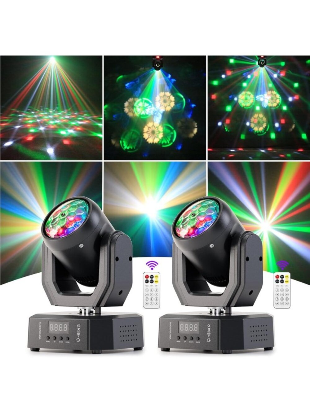 30W Mini Moving Head Light Set - LED Beam & Magic Ball Effects, DMX/Sound